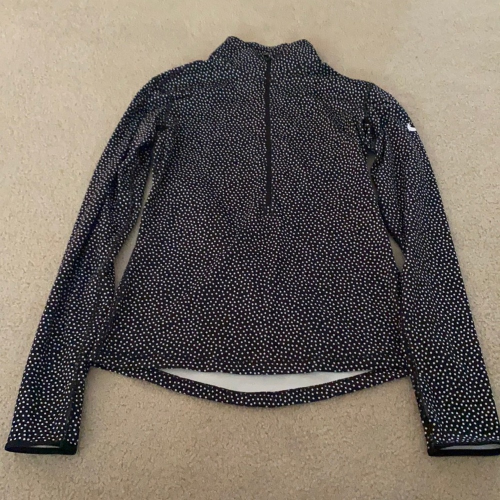 Nike Polka Dot Quarter-Zip Size Medium Black and White